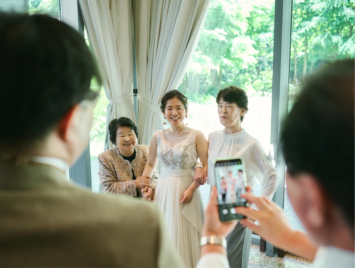 家族でフォト+結婚式の様子